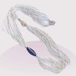 Silpada Necklaces Seed Beads, Sterling. Pen Shell Beaded N1573  35"  inches